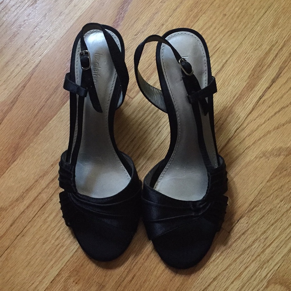 Liz Claiborne Black Satin Heels